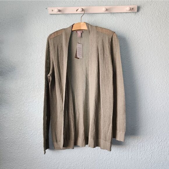 Chico's design vintage light dust moss green cardigan sweater - Picture 2 of 7